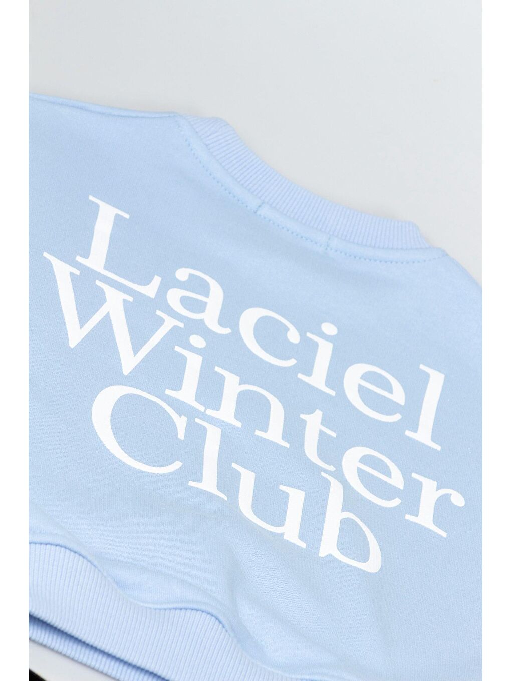 Erkek Çocuk Pamuklu Bebe Mavi Oversize Eşofman Takım - Baskılı Sweatshirt Ve Eşofman Altı-3