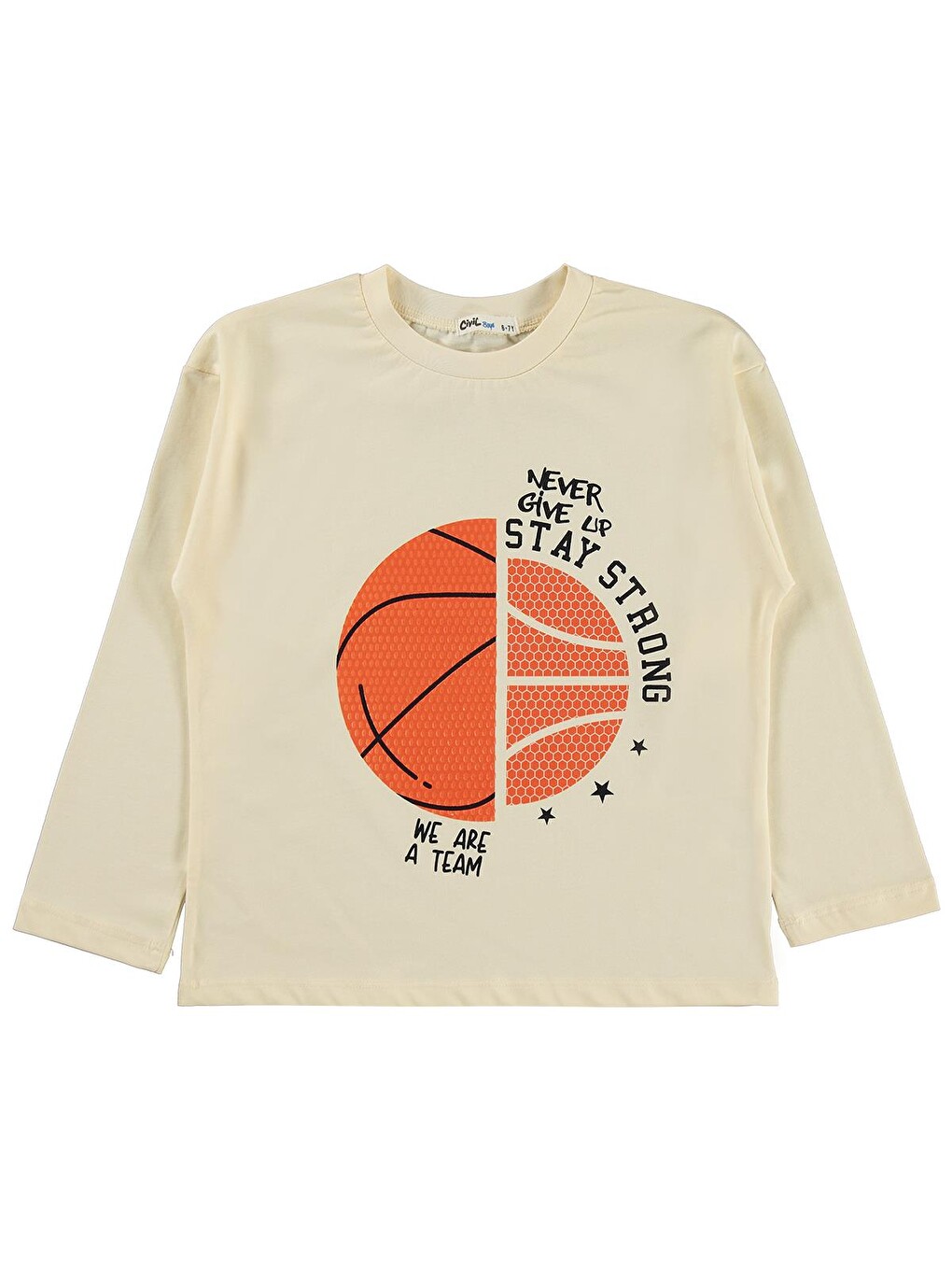 Boys Stay Top Baskılı 6-9 Yaş Sweatshirt Km - Ekru