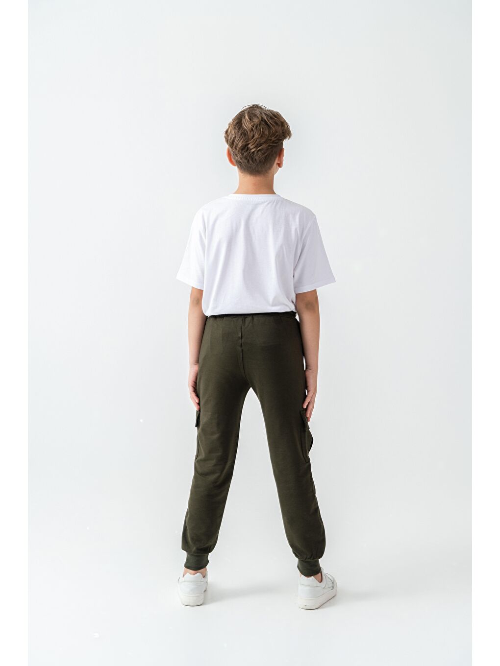 Haki Kargo Cepli Cep Kapağı Level Up Baskılı Erkek Çocuk Eşofman Altı-3