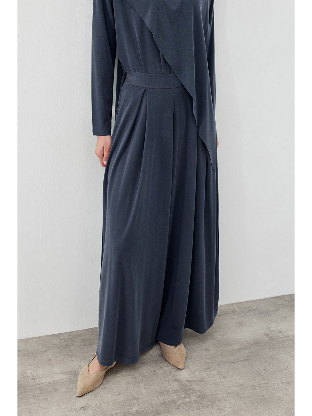 Önü Pileli Pantolonlu Moly Takım 1626 Lacivert-2