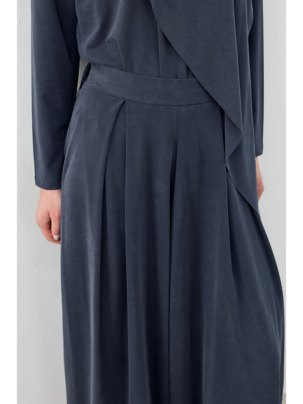 Önü Pileli Pantolonlu Moly Takım 1626 Lacivert-3