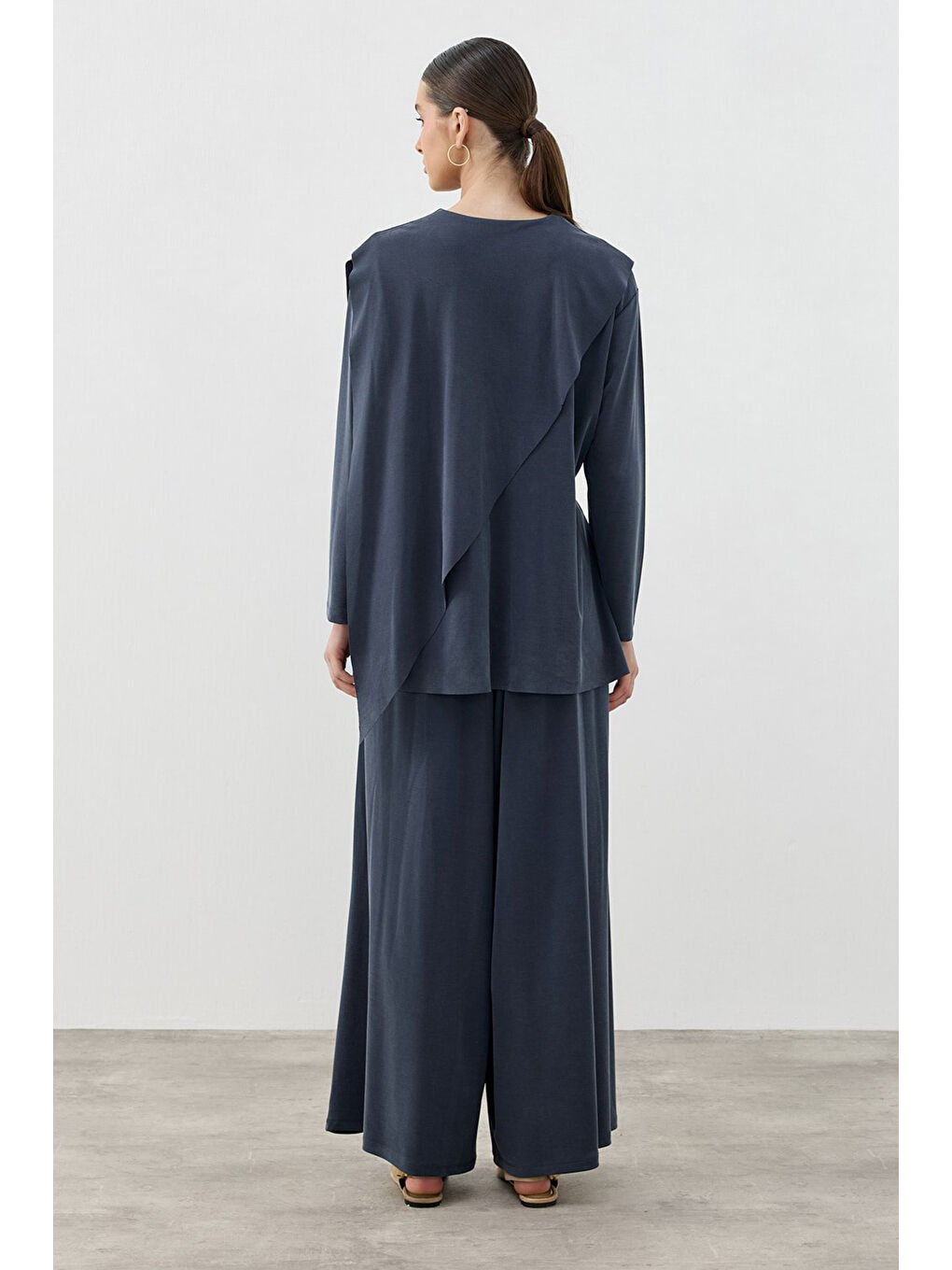 Önü Pileli Pantolonlu Moly Takım 1626 Lacivert-4