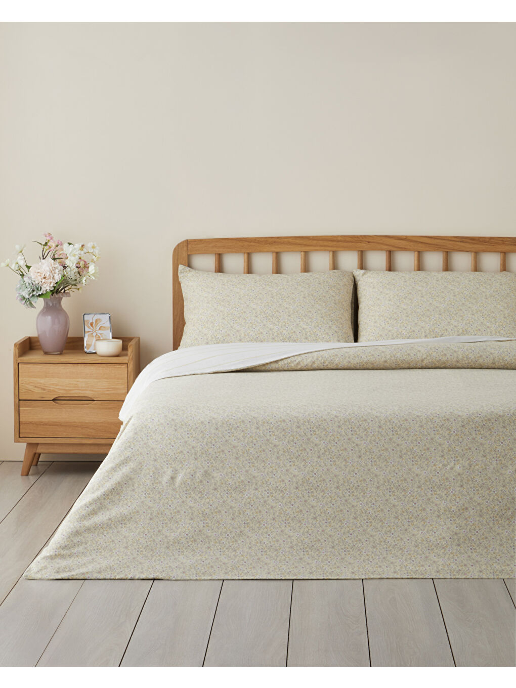 Petty Chic Kolay Ütülenir Tek Kişilik Nevresim Seti 160x220 cm Açık Sarı