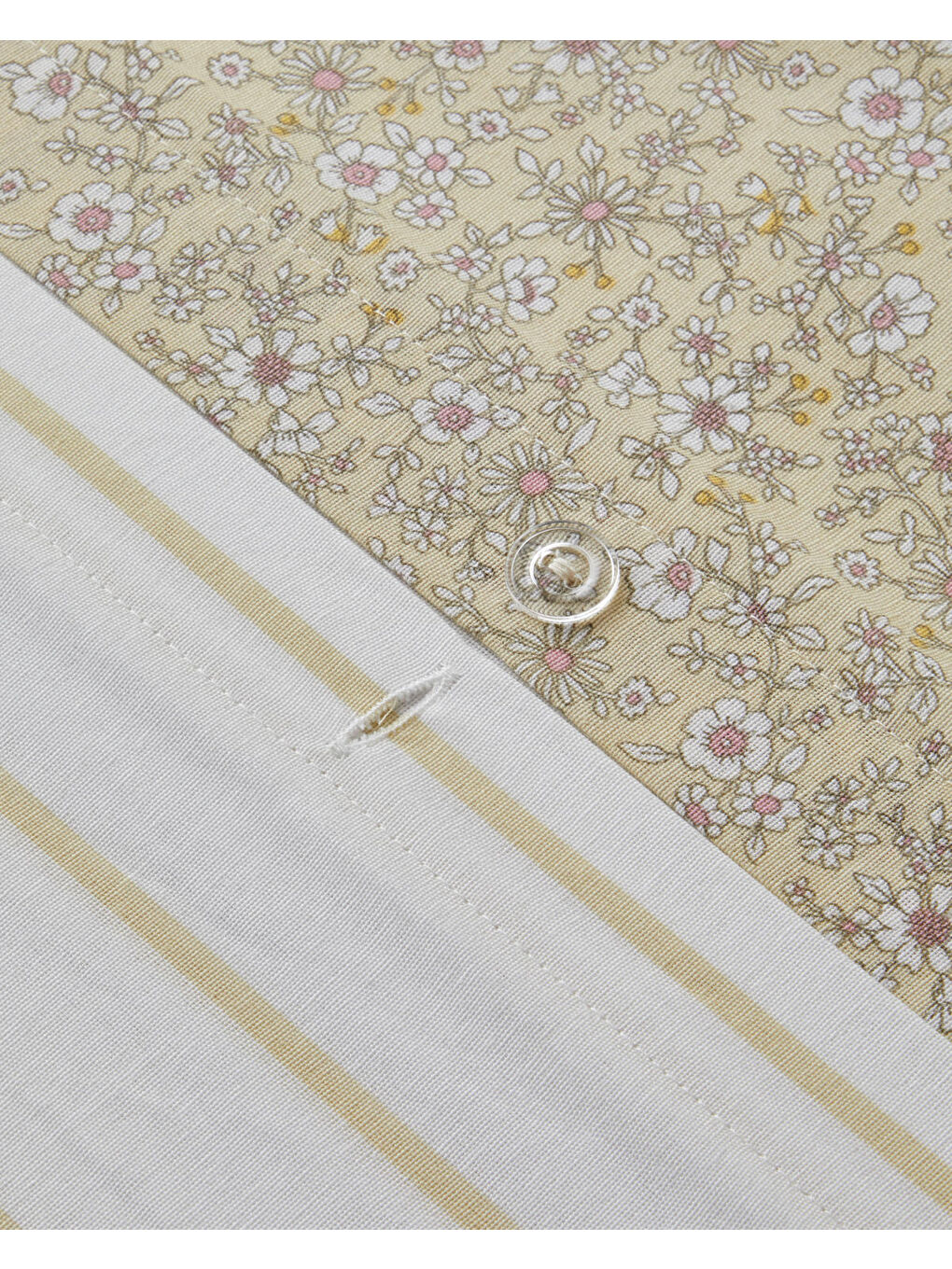 Petty Chic Kolay Ütülenir Tek Kişilik Nevresim Seti 160x220 cm Açık Sarı-5