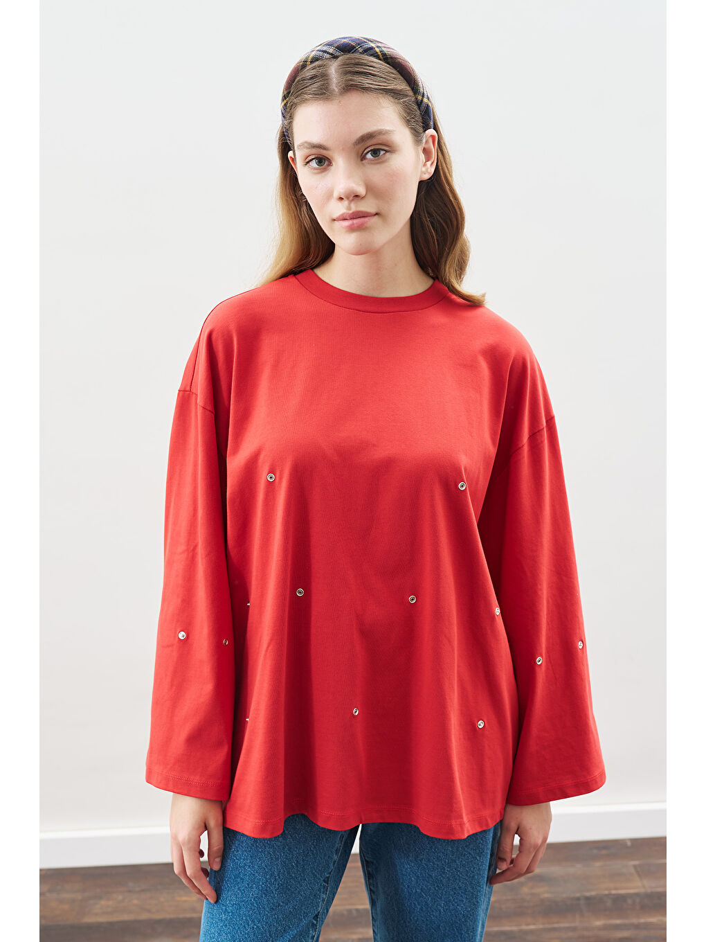 Çıtçıt Ayarlamalı Tshırt Kırmızı-2