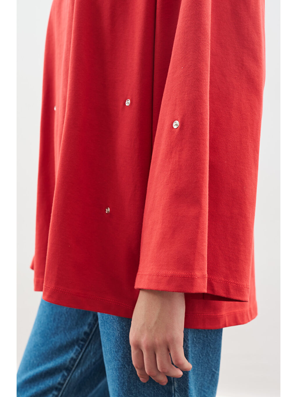 Çıtçıt Ayarlamalı Tshırt Kırmızı-4