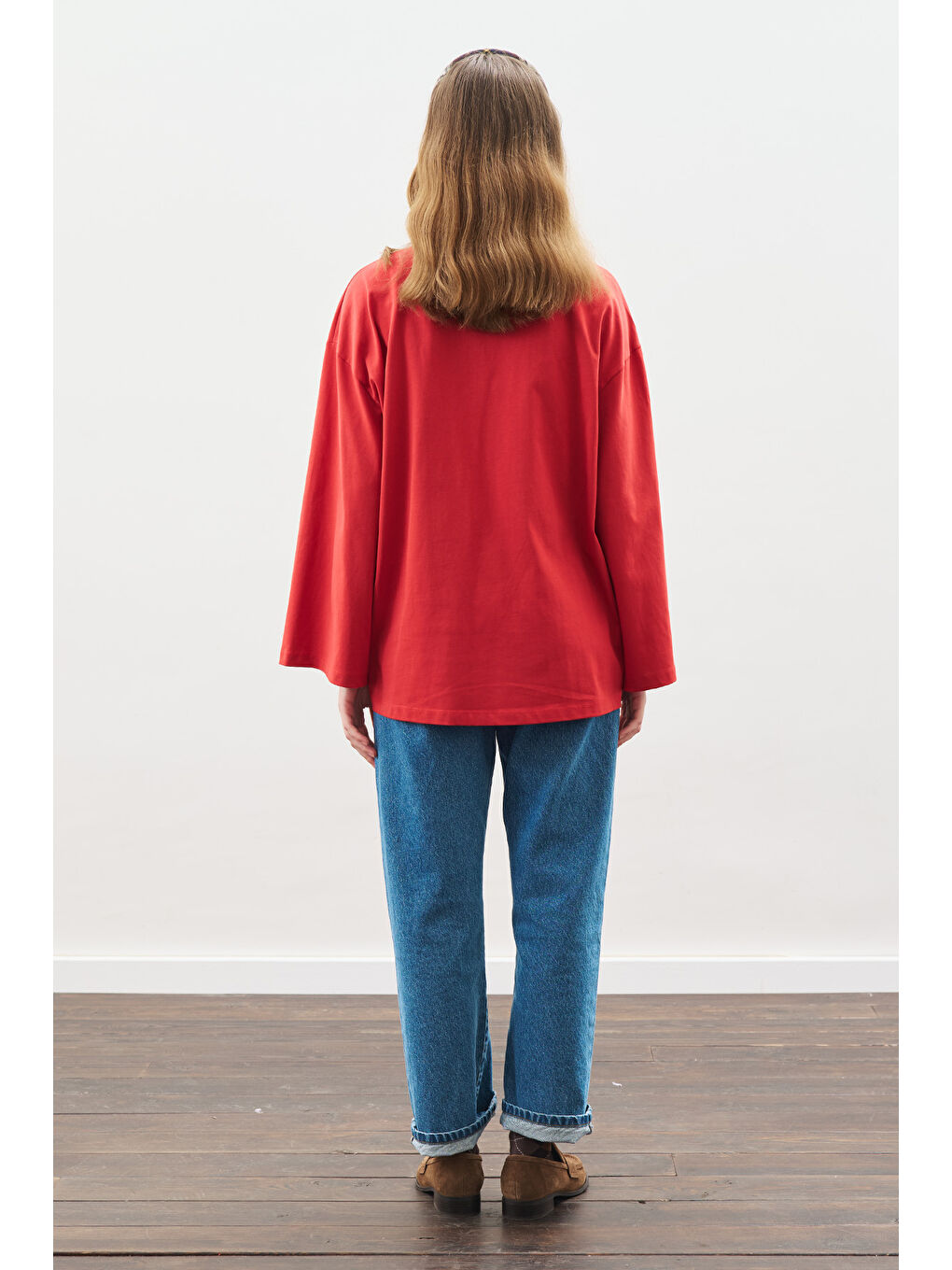 Çıtçıt Ayarlamalı Tshırt Kırmızı-5