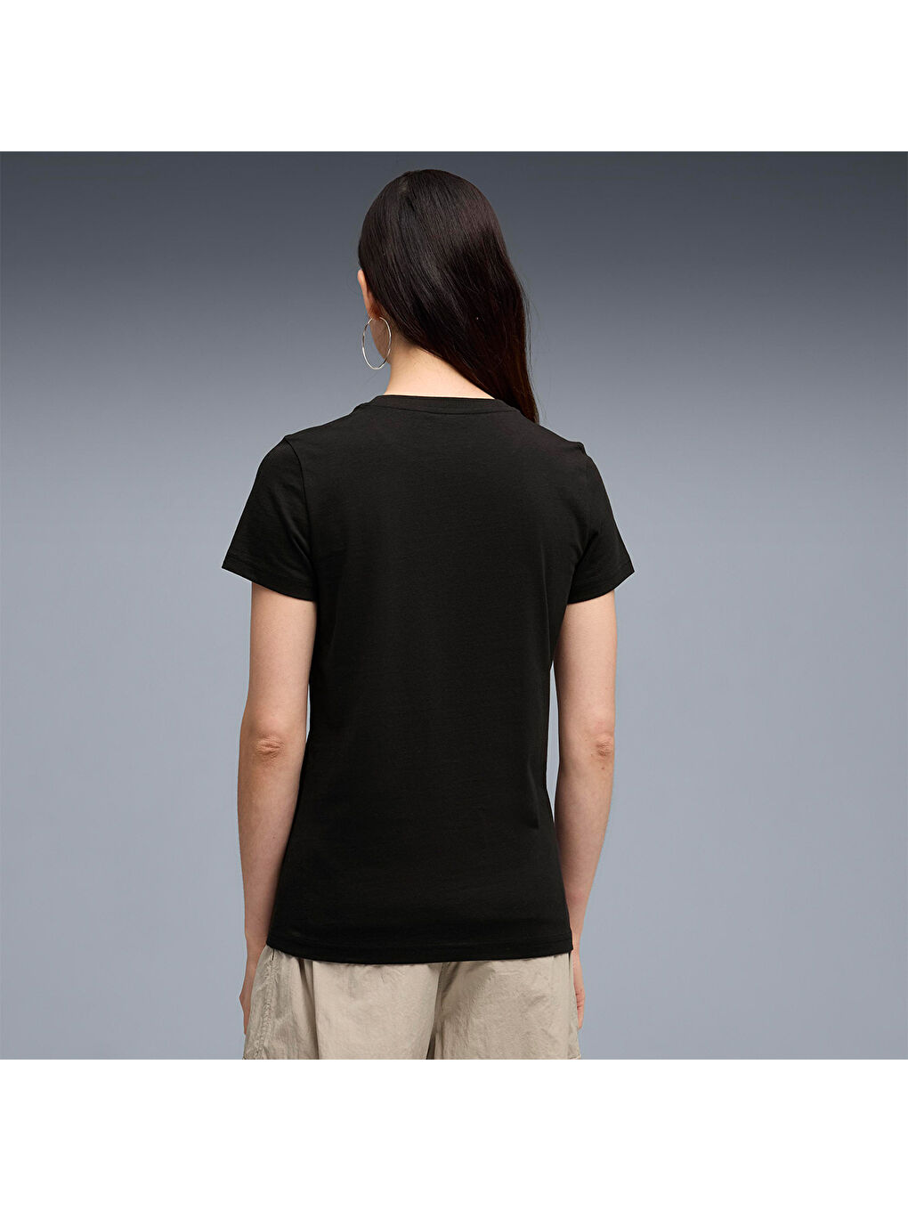 Essential Elevated Kadın Siyah Tişört-1