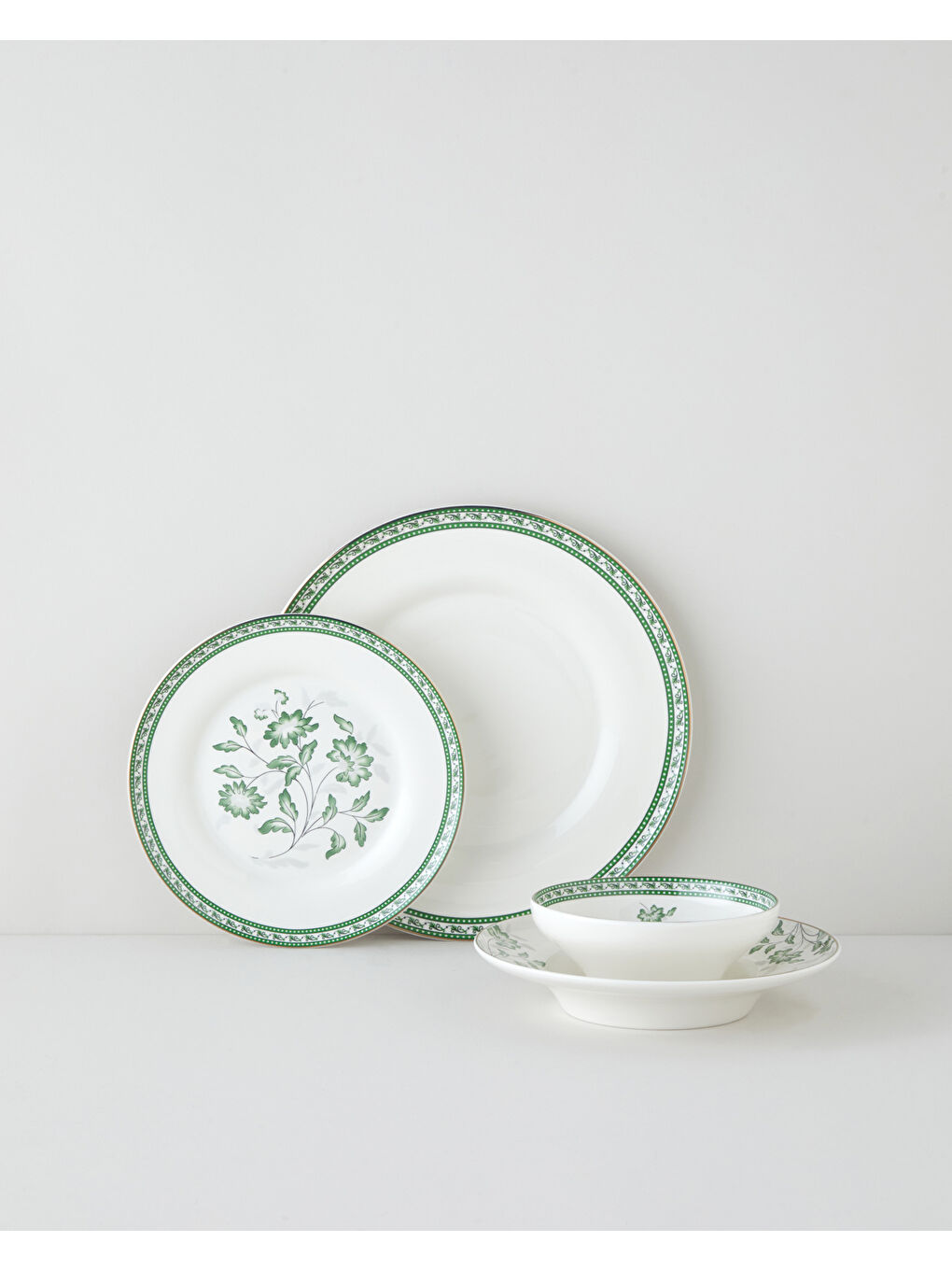 Layla Bone Porselen Yemek Takımı 24 Parça 6 Kişilik Yeşil