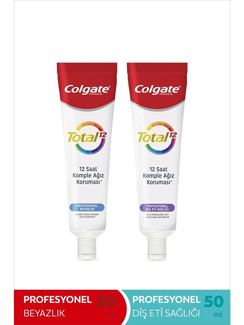 Colgate Karışık Total Profesyonel Beyazlık 50ml + Total Profesyonel Diş Eti Sağlığı 50ml