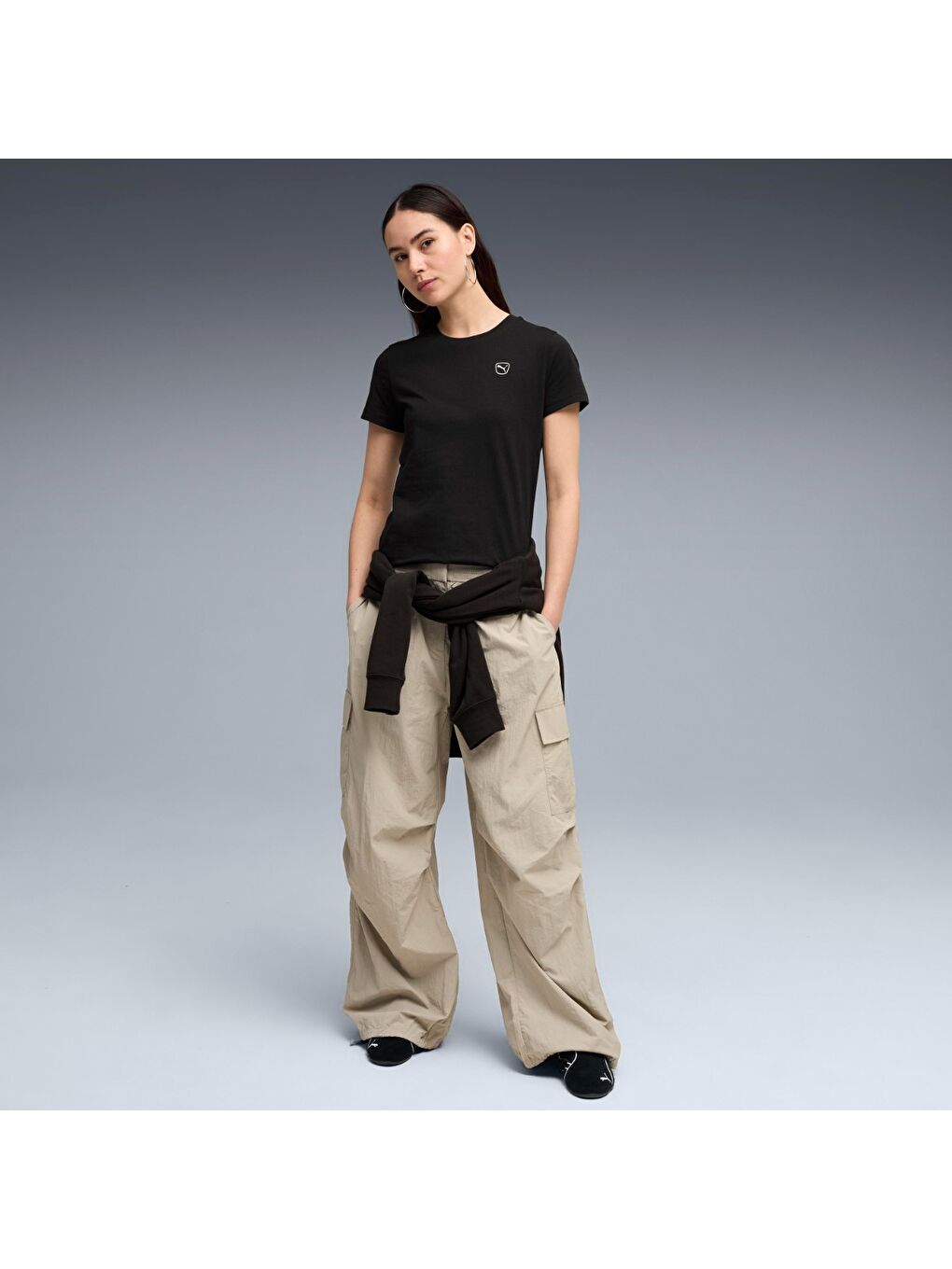 Essential Elevated Kadın Siyah Tişört-2