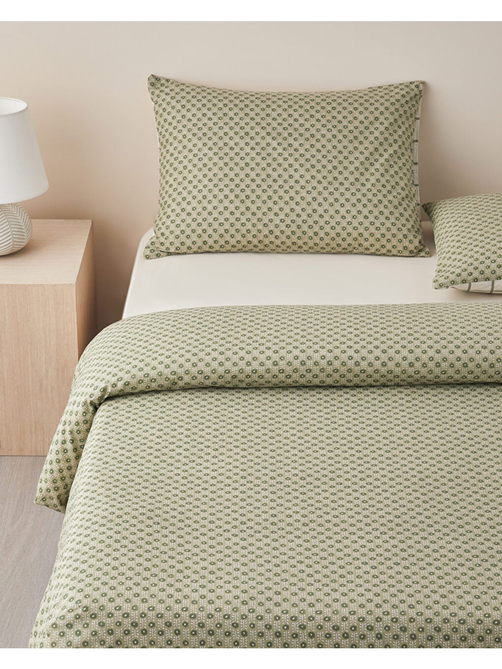 Bloomtopia Pamuk Çift Kişilik Nevresim Takımı 200x220 cm Yeşil-1
