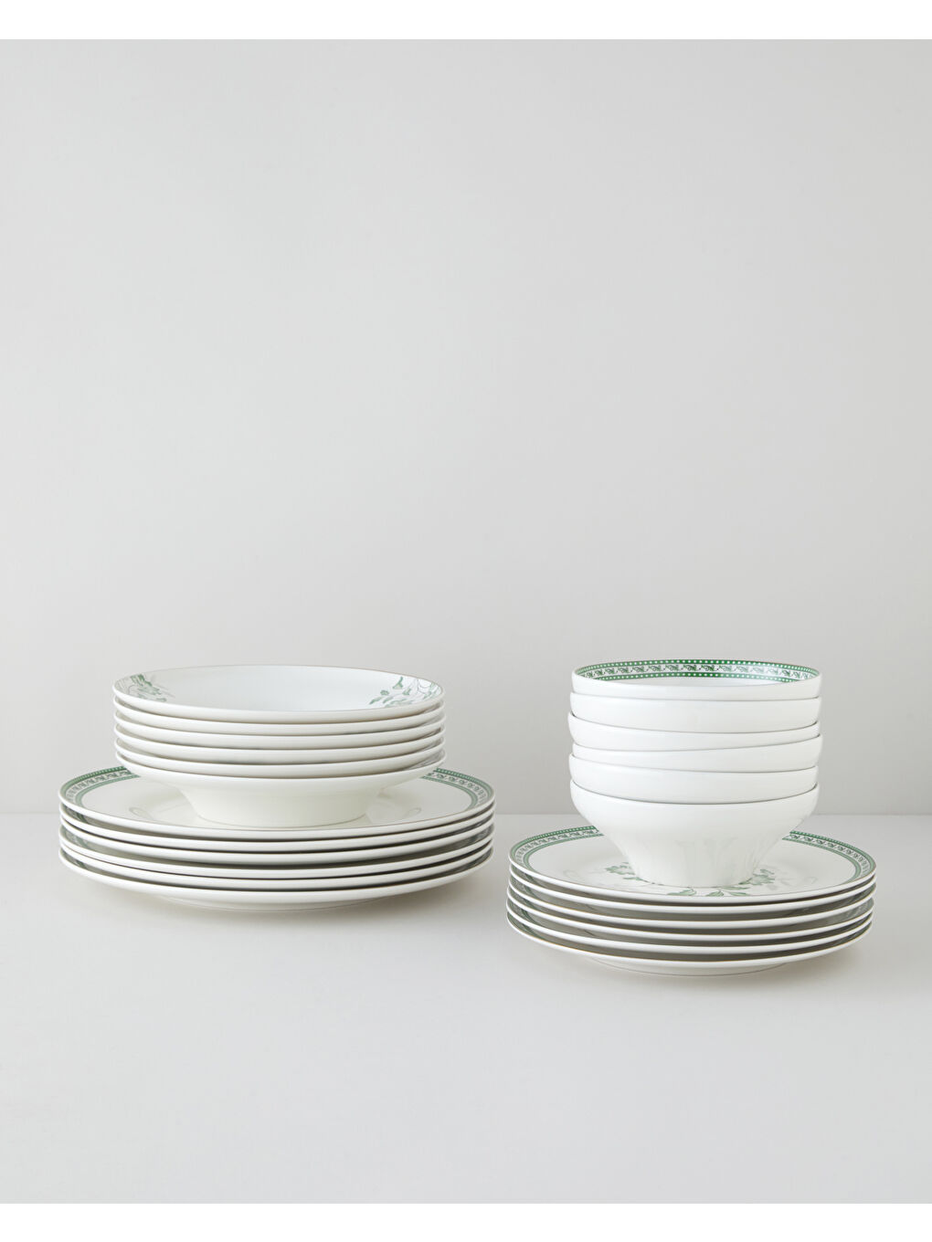 Layla Bone Porselen Yemek Takımı 24 Parça 6 Kişilik Yeşil-1