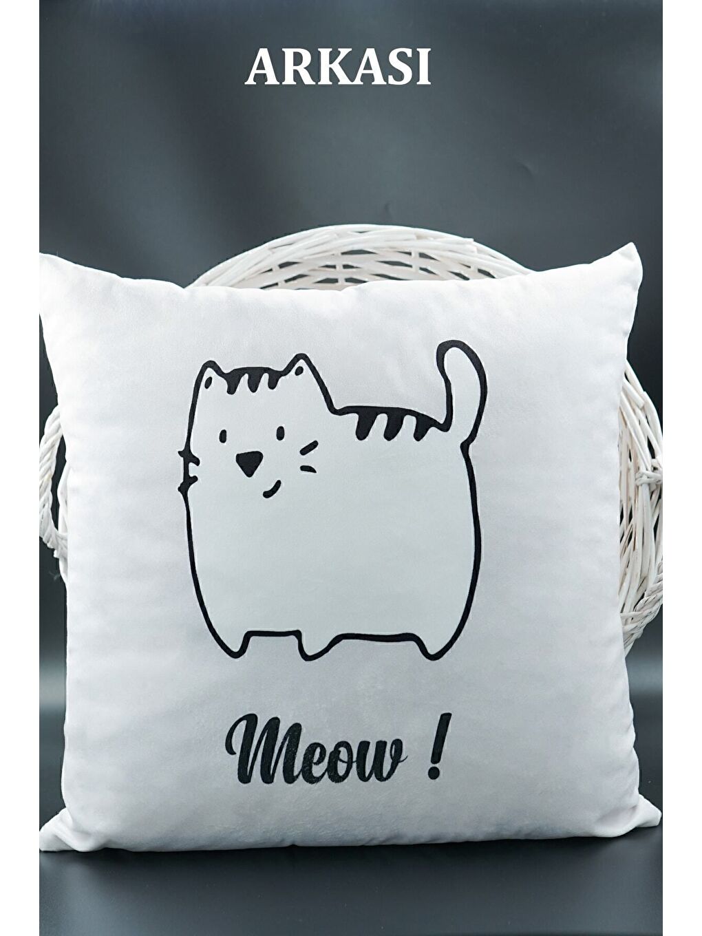 ASDIVA Harfli Kırlent Kılıfı Kadife 43x43 Cm Çift Taraflı T Harfi Kedi Desenli Evlilik Teklifi Doğum Günü-1