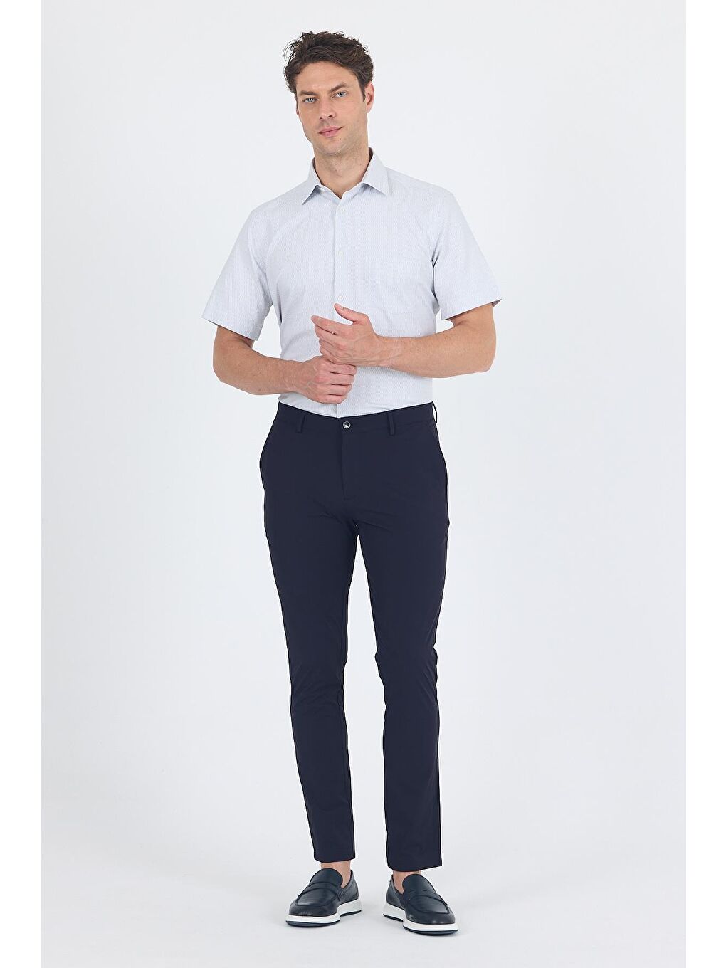 Lacivert Yandan Cepli Casual Slim Fit Pantolon 1003250164-2