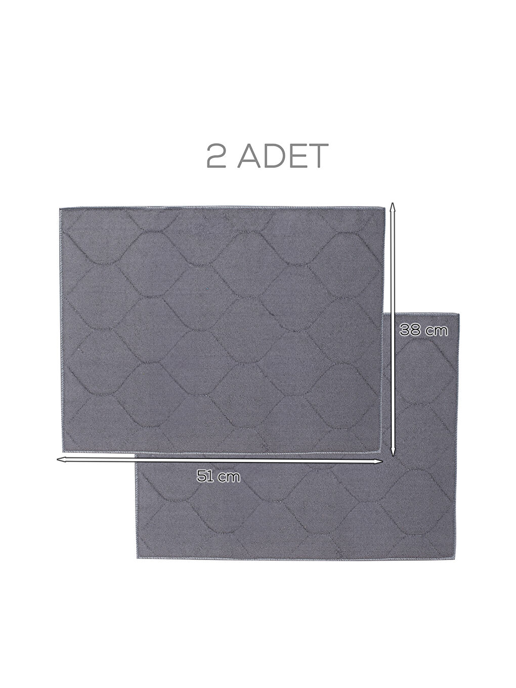 3139-3 2li Mikrofiber Tezgah Üstü Kurutma Matı Kurulama Bezi Süper Emici Bulaşıklık Antrasit-3