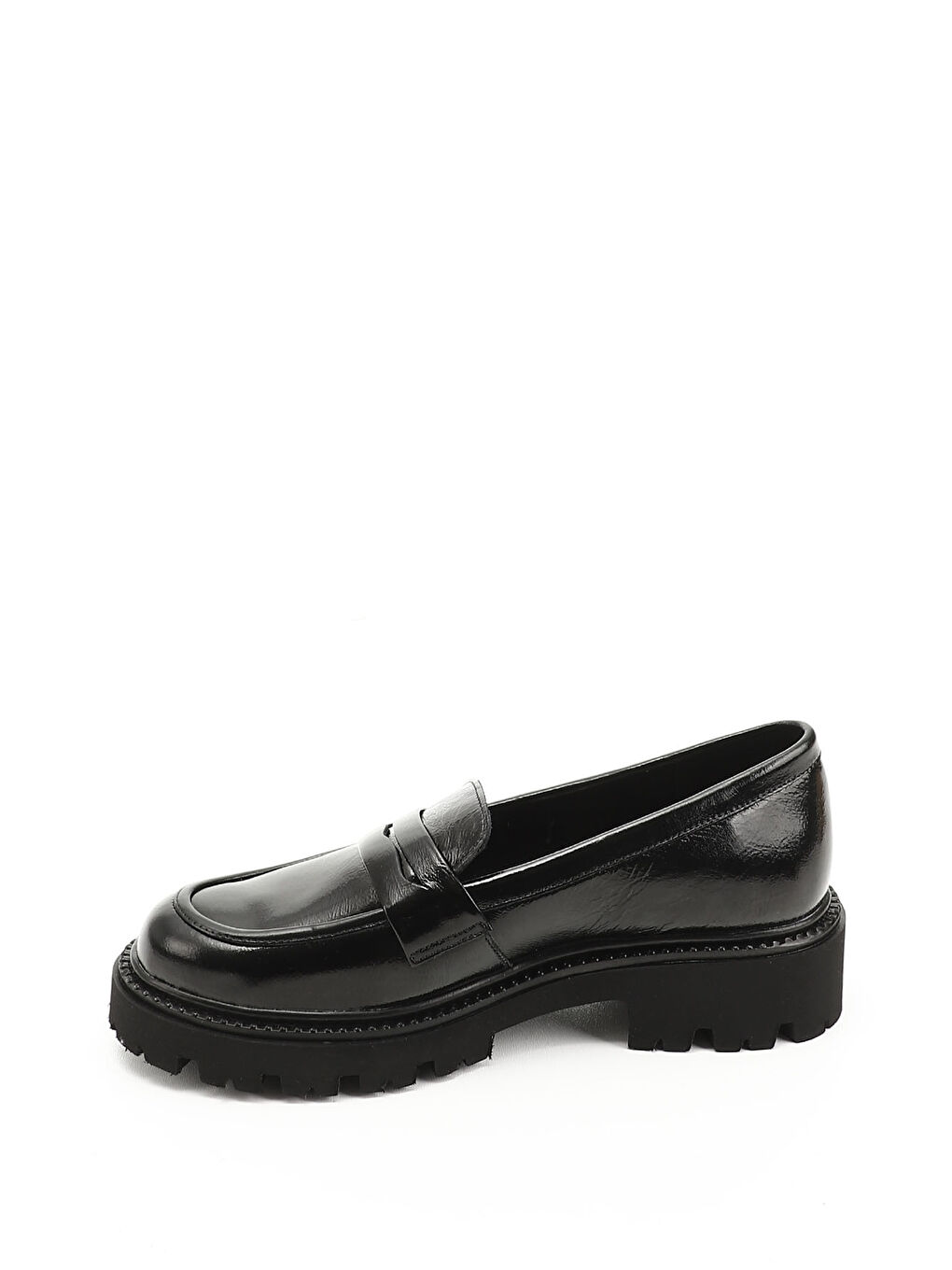 Kırmızı Kadın BAKIR-SİYAH Kalın Topuklu Hakiki Deri Loafer Ayakkabı-2