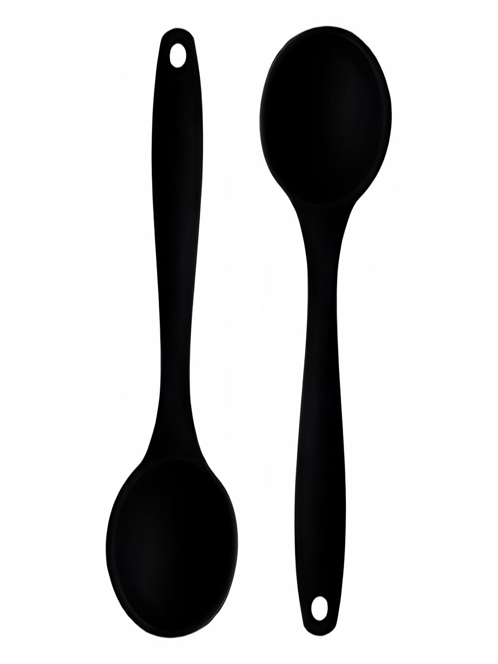 Büyük Boy Yanmaz Yapışmaz Siyah Silikon Kaşık 2 Adet-2
