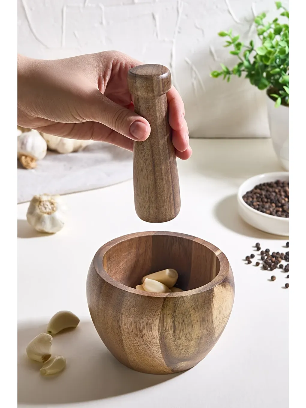 Karışık Akasya Ahşap Havan-1