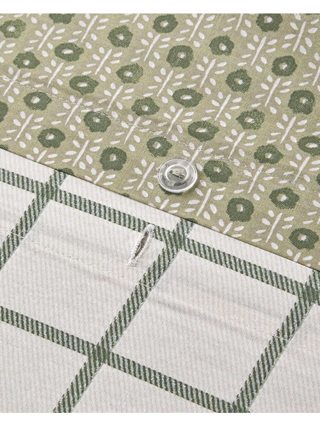 Bloomtopia Pamuk Çift Kişilik Nevresim Takımı 200x220 cm Yeşil-6