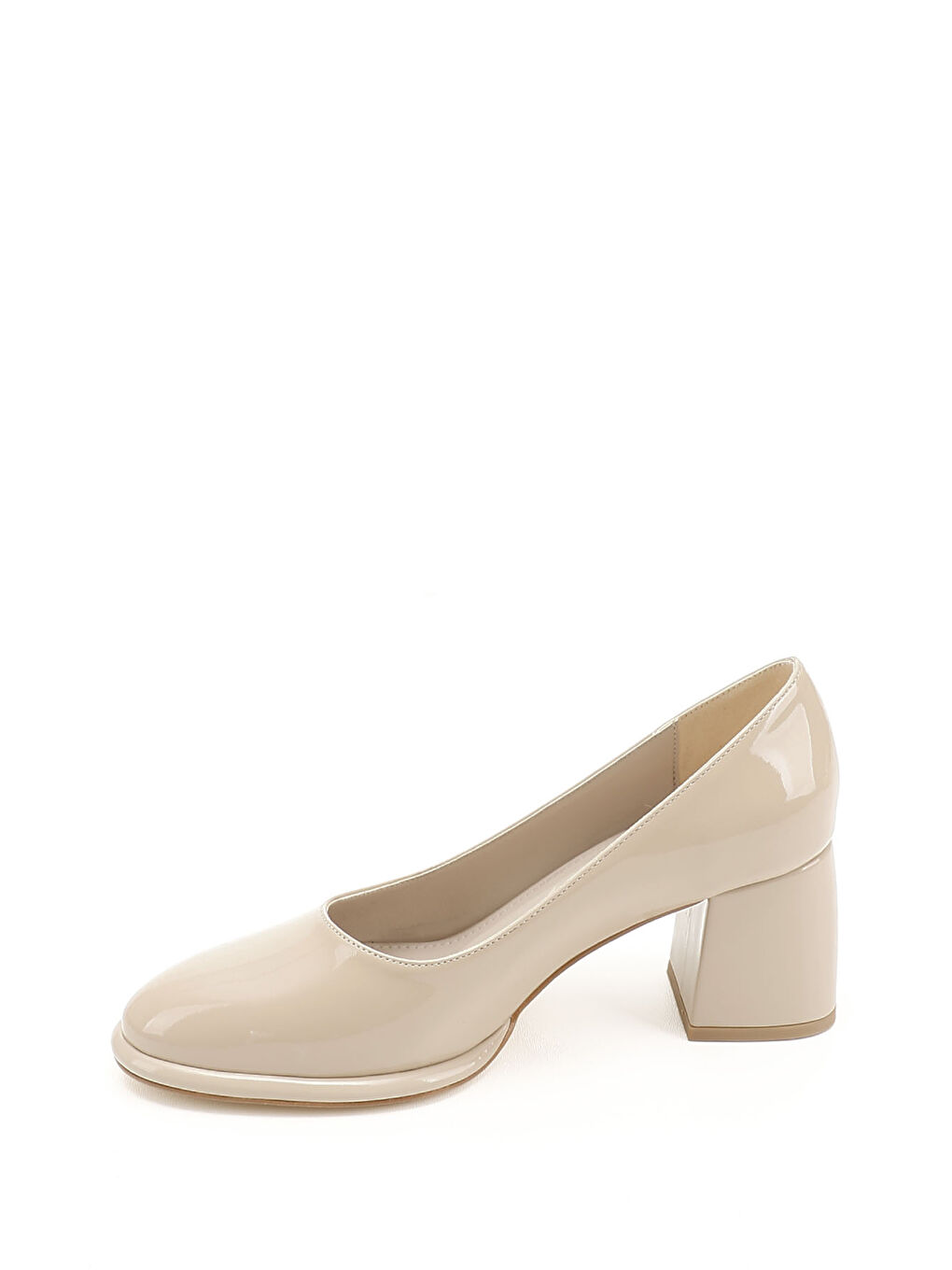 Bej Kadın NUDE Orta Kalın Platform Topuklu Ayakkabı-2