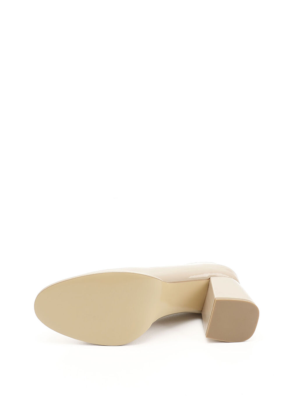 Bej Kadın NUDE Orta Kalın Platform Topuklu Ayakkabı-3