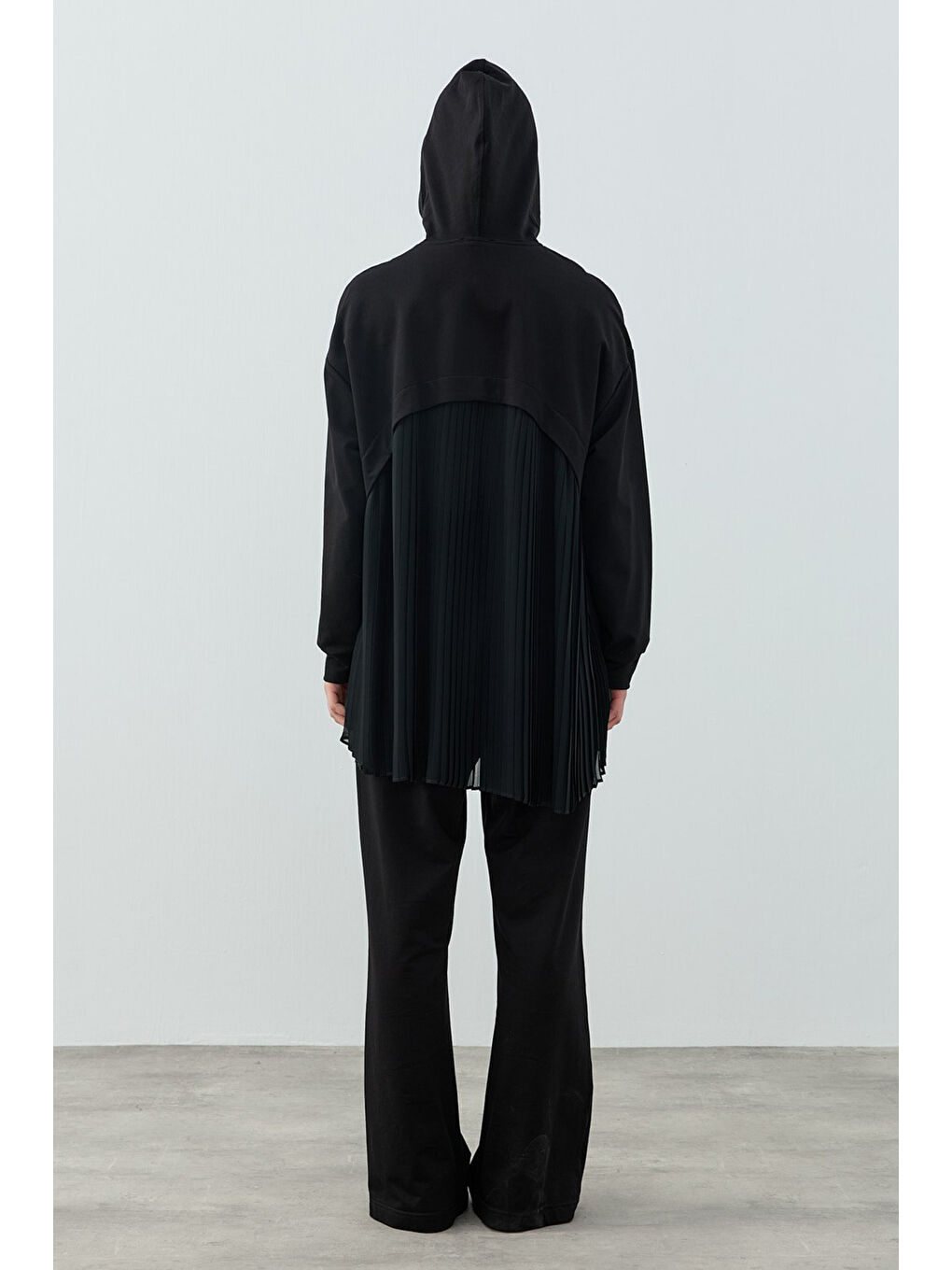 Pilise Şifon Detay Ceket Pantolon Takım 1624 Siyah-2