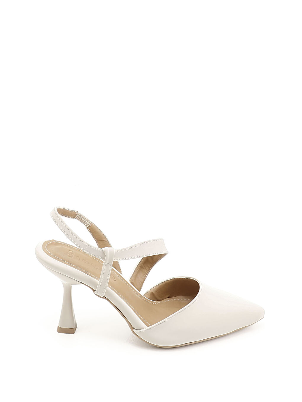 Bej Kadın TEN Sivri Burun Kadeh Ökçe Arkası Açık Ayakkabı