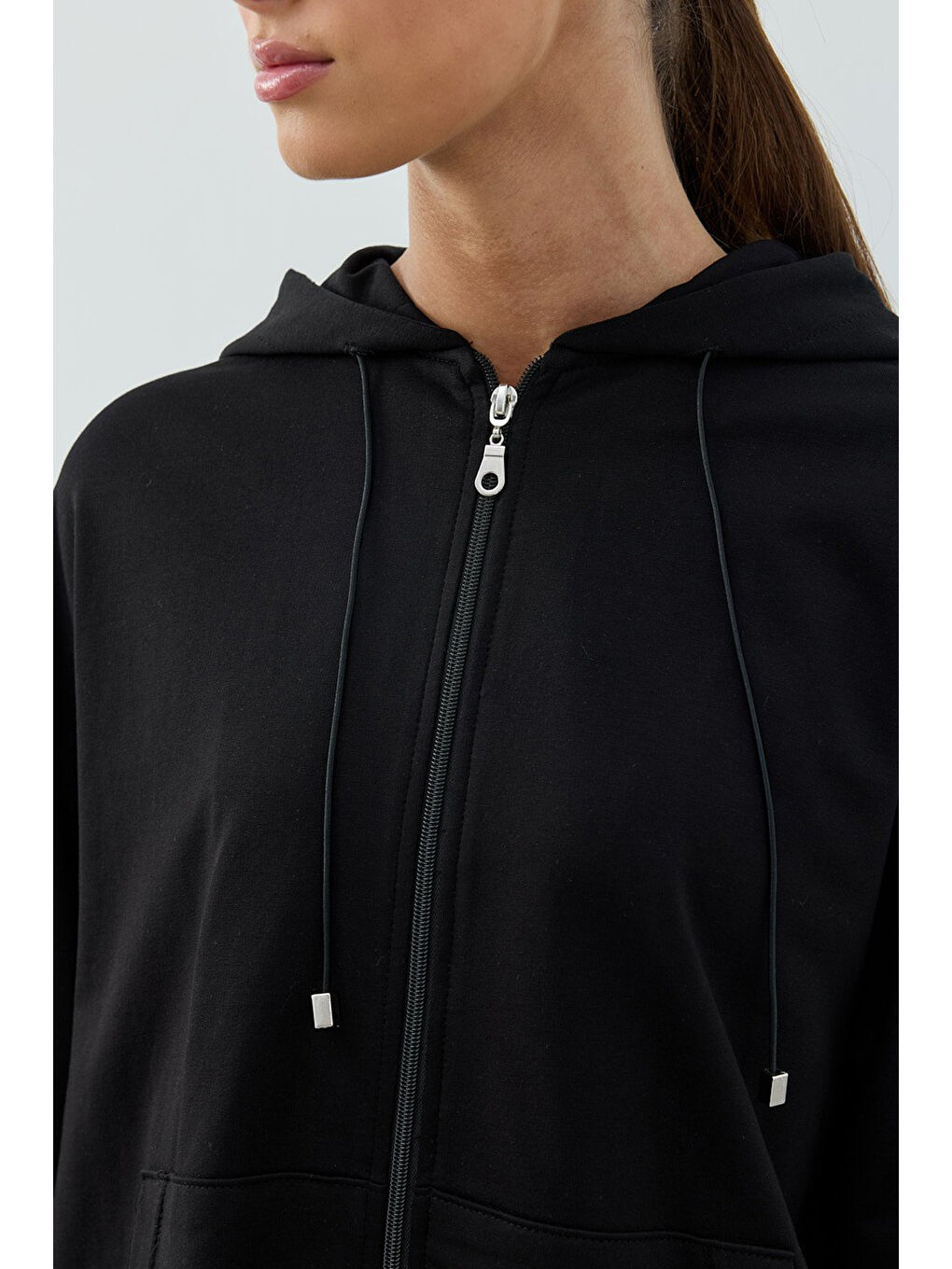 Pilise Şifon Detay Ceket Pantolon Takım 1624 Siyah-3