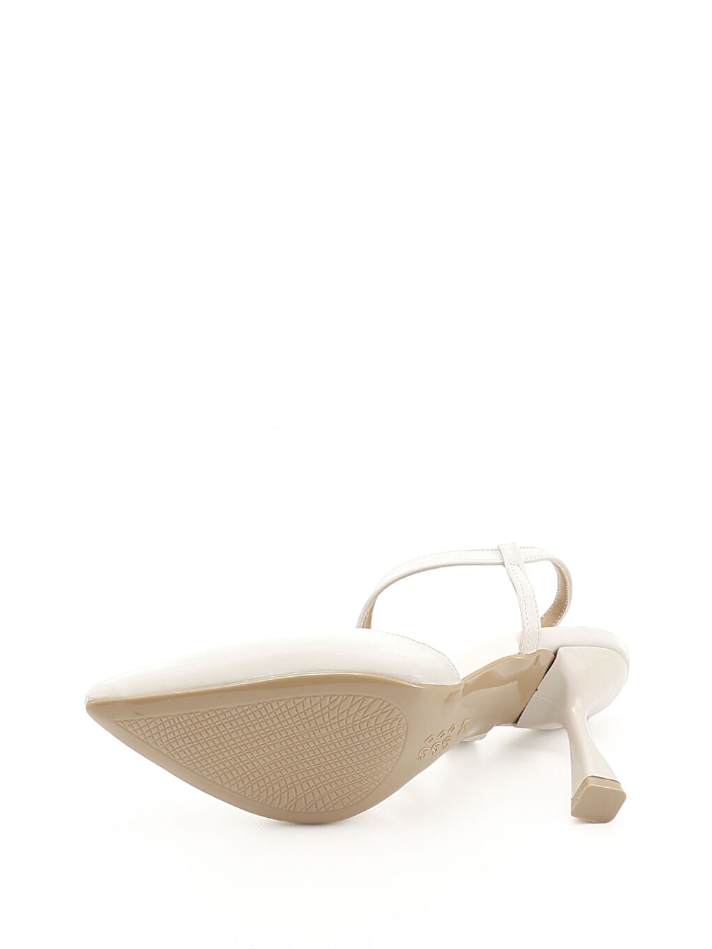 Bej Kadın TEN Sivri Burun Kadeh Ökçe Arkası Açık Ayakkabı-3