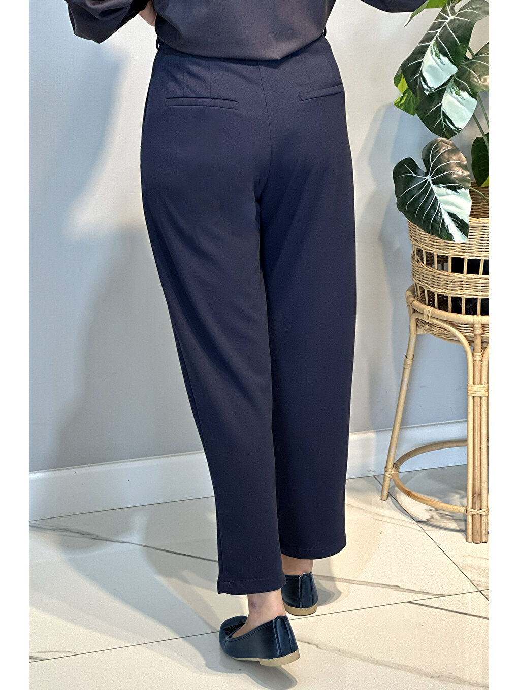 Kuşak Detay Pantolon 16124 Lacivert-2