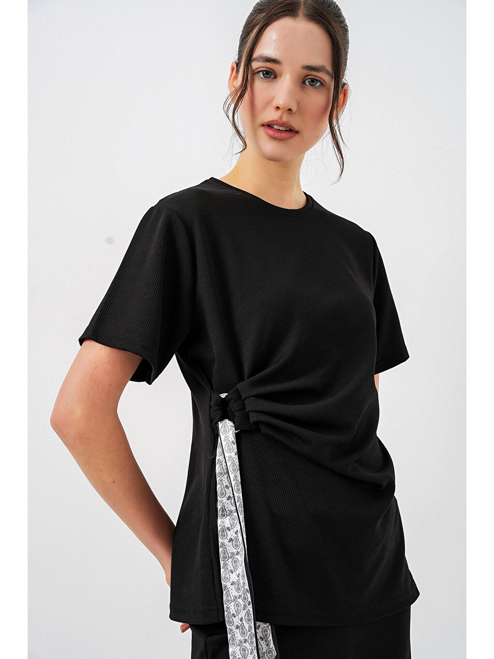 Kadın Yan Bağlamalı İkili Takım 30104 - Siyah-1