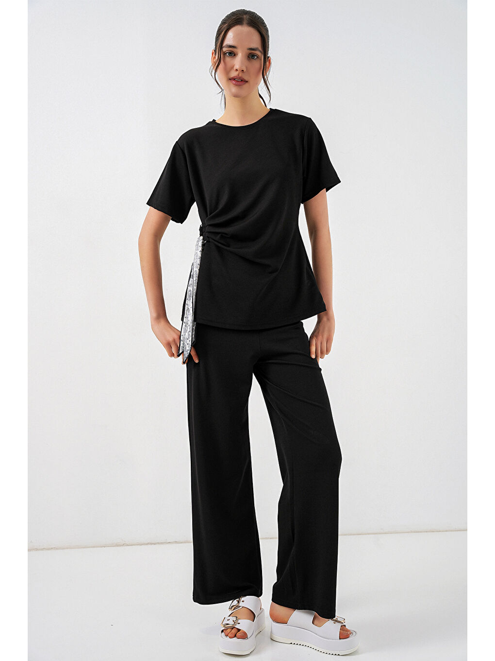 Kadın Yan Bağlamalı İkili Takım 30104 - Siyah-2