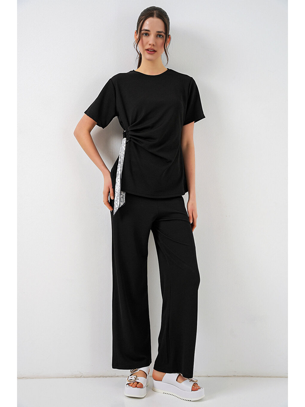 Kadın Yan Bağlamalı İkili Takım 30104 - Siyah-3