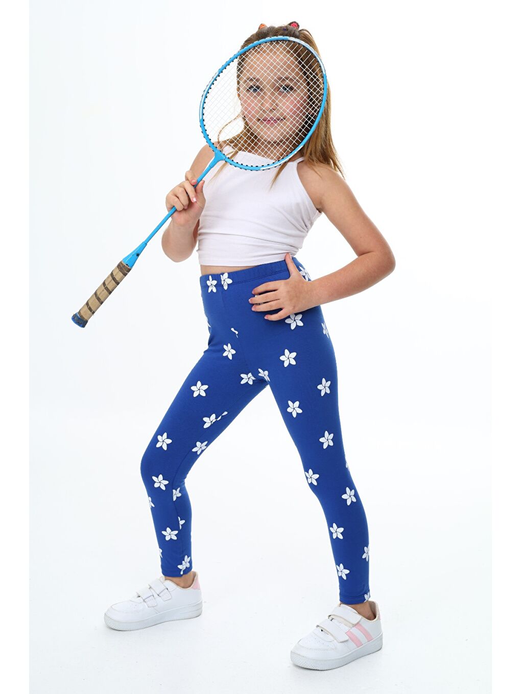 Mavi Kız Çocuk Baskılı Tayt