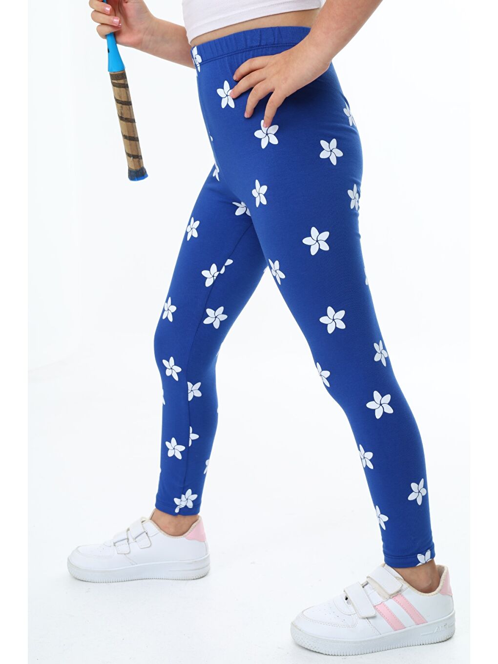 Mavi Kız Çocuk Baskılı Tayt-1