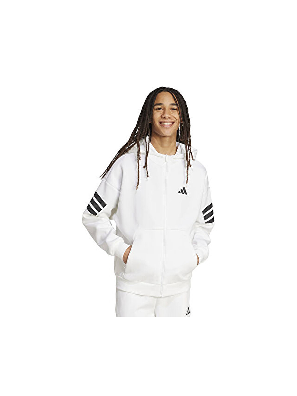 M Fi 3s Fz Erkek Günlük Fermuarlı Sweatshirt Jw7106 Beyaz-1