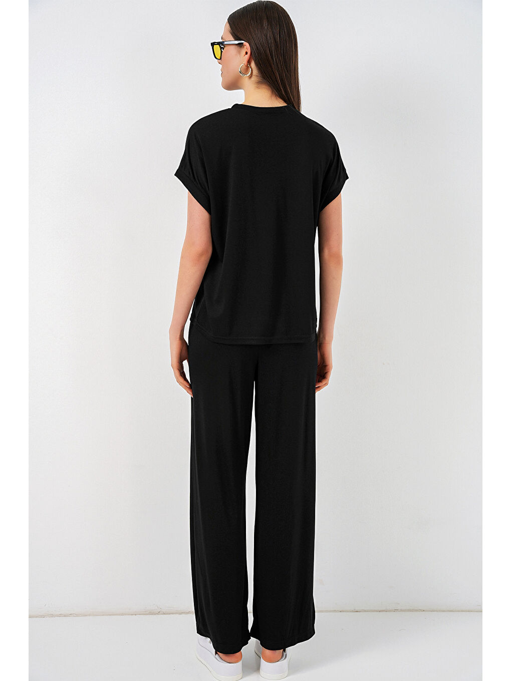 Kadın Örme Bluz Pantolon İkili Takım 30085 - Siyah-6