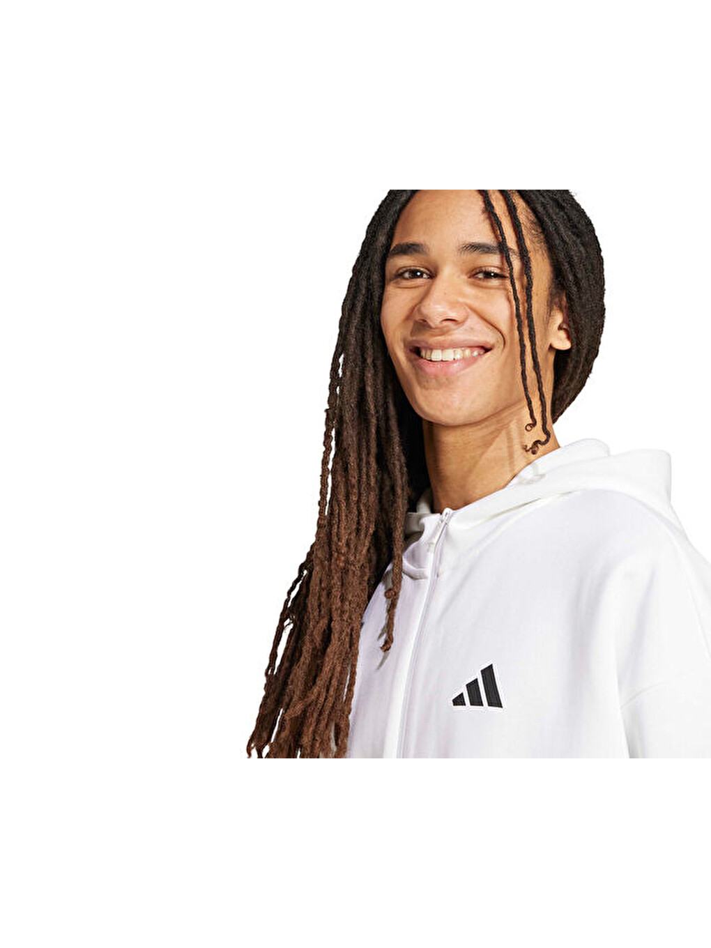 M Fi 3s Fz Erkek Günlük Fermuarlı Sweatshirt Jw7106 Beyaz-4