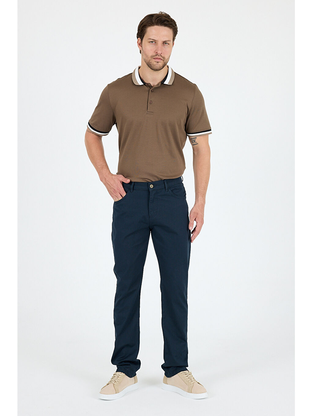Lacivert Erkek Regular Fit Gabardin %98 Pamuk %2 Elastan Rahat Günlük Klasik Düz Kesim Pantolon