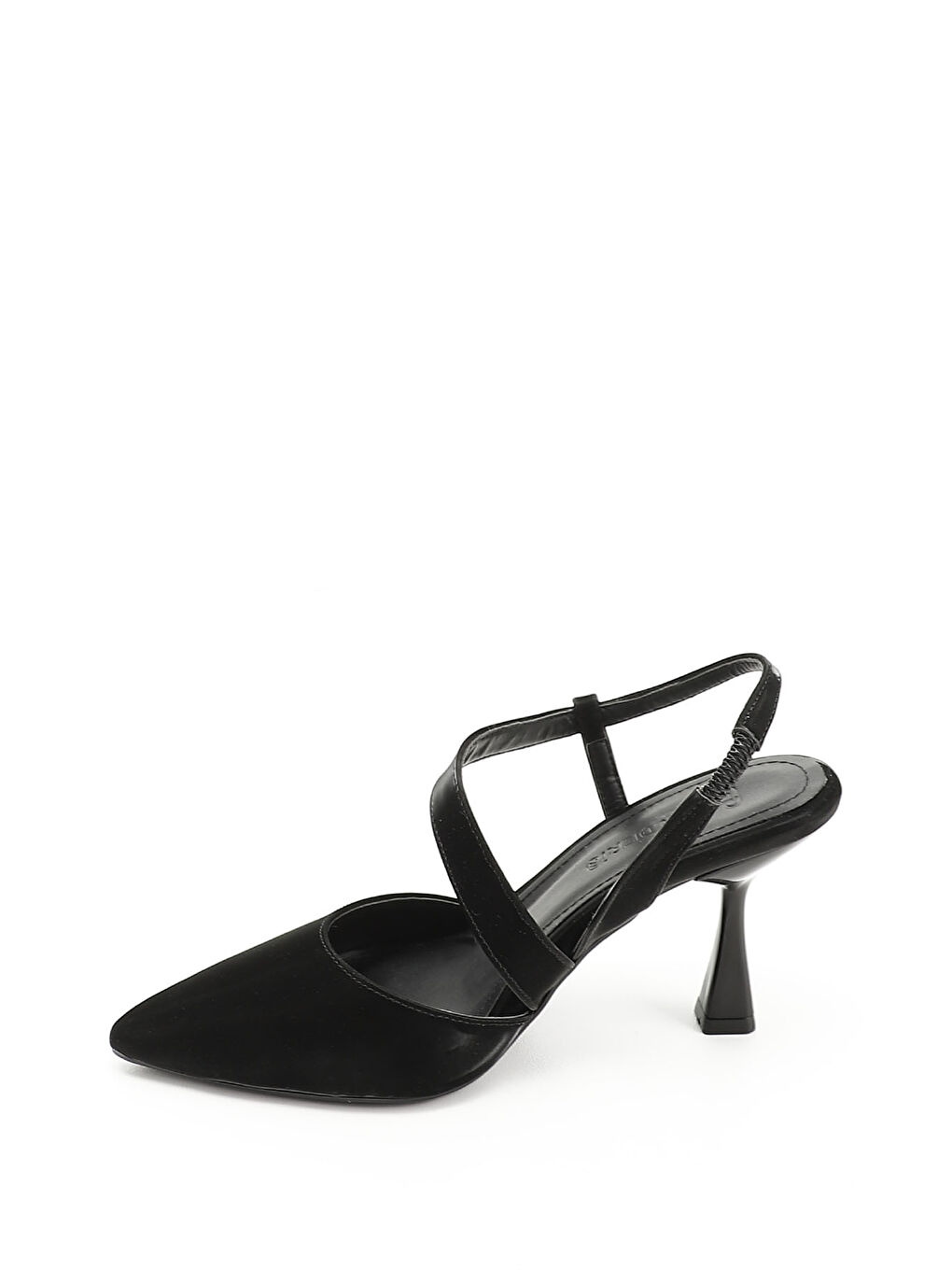 Mor Kadın ZÜMRÜT-SİYAH Sivri Burun Kadeh Ökçe Arkası Açık Ayakkabı-2