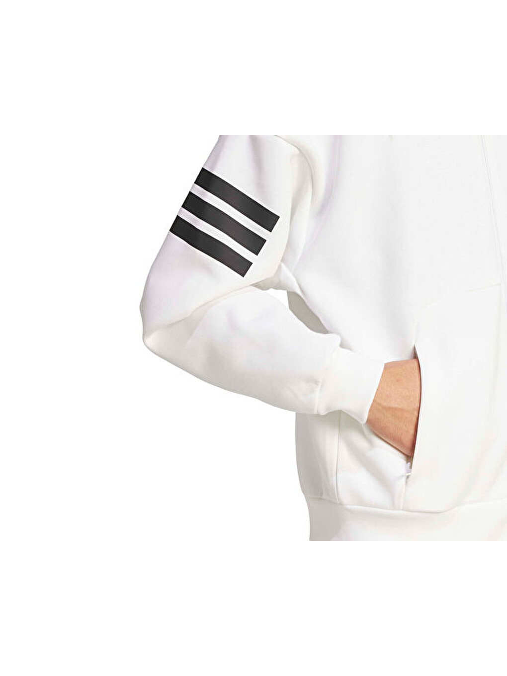 M Fi 3s Fz Erkek Günlük Fermuarlı Sweatshirt Jw7106 Beyaz-5