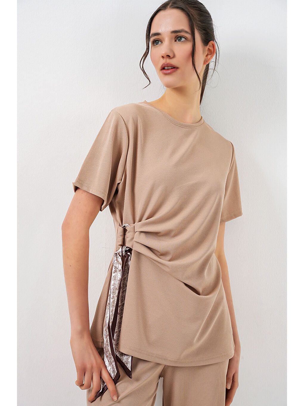 Kadın Yan Bağlamalı İkili Takım 30104 - Bej-1