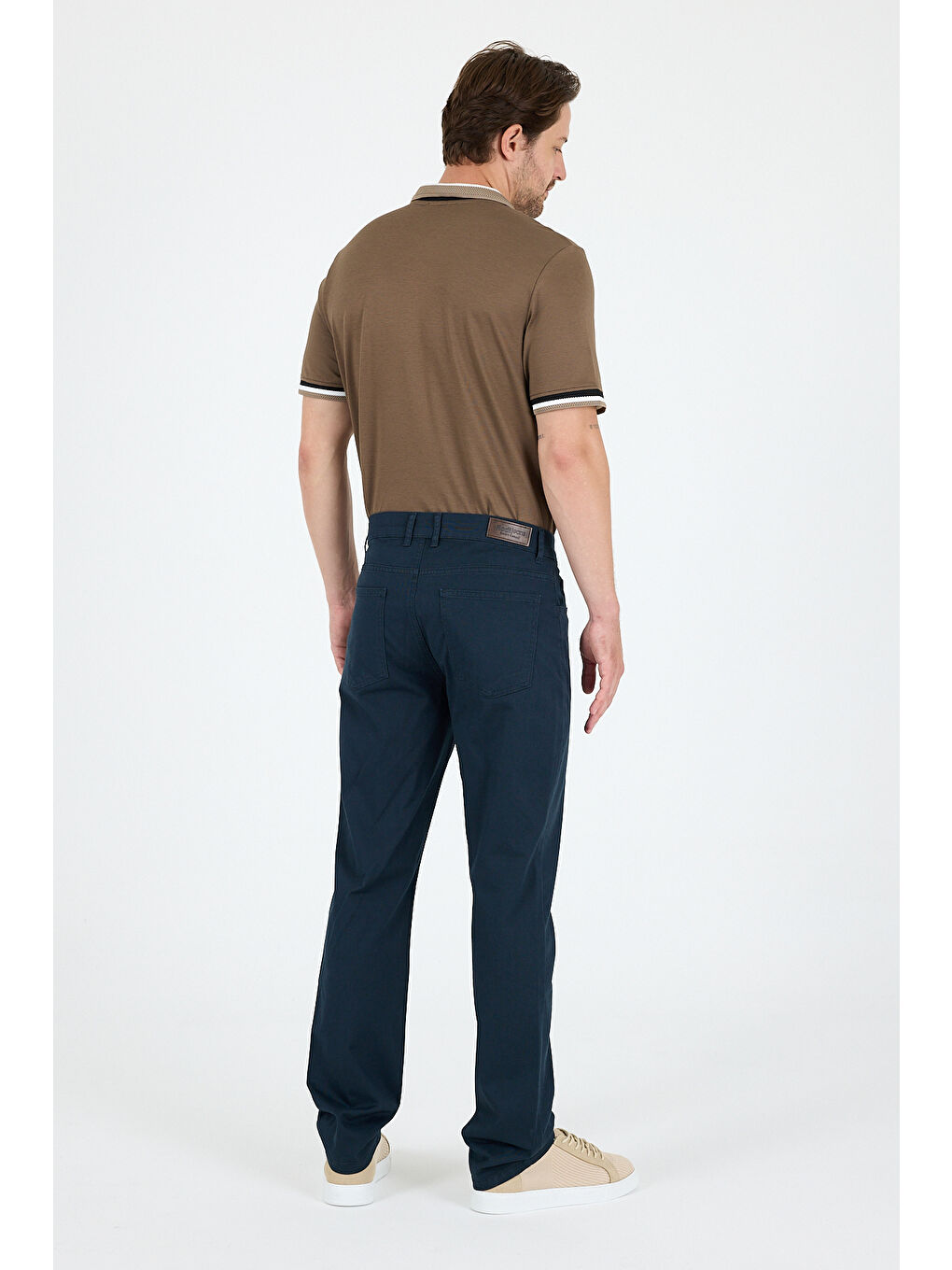 Lacivert Erkek Regular Fit Gabardin %98 Pamuk %2 Elastan Rahat Günlük Klasik Düz Kesim Pantolon-3