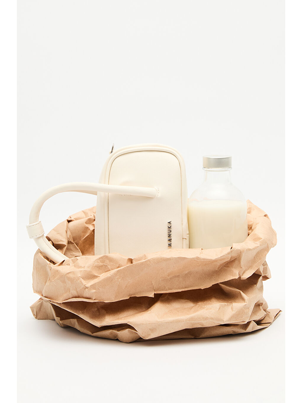 Bej Mini Bowlıng Çanta Vanilya-3