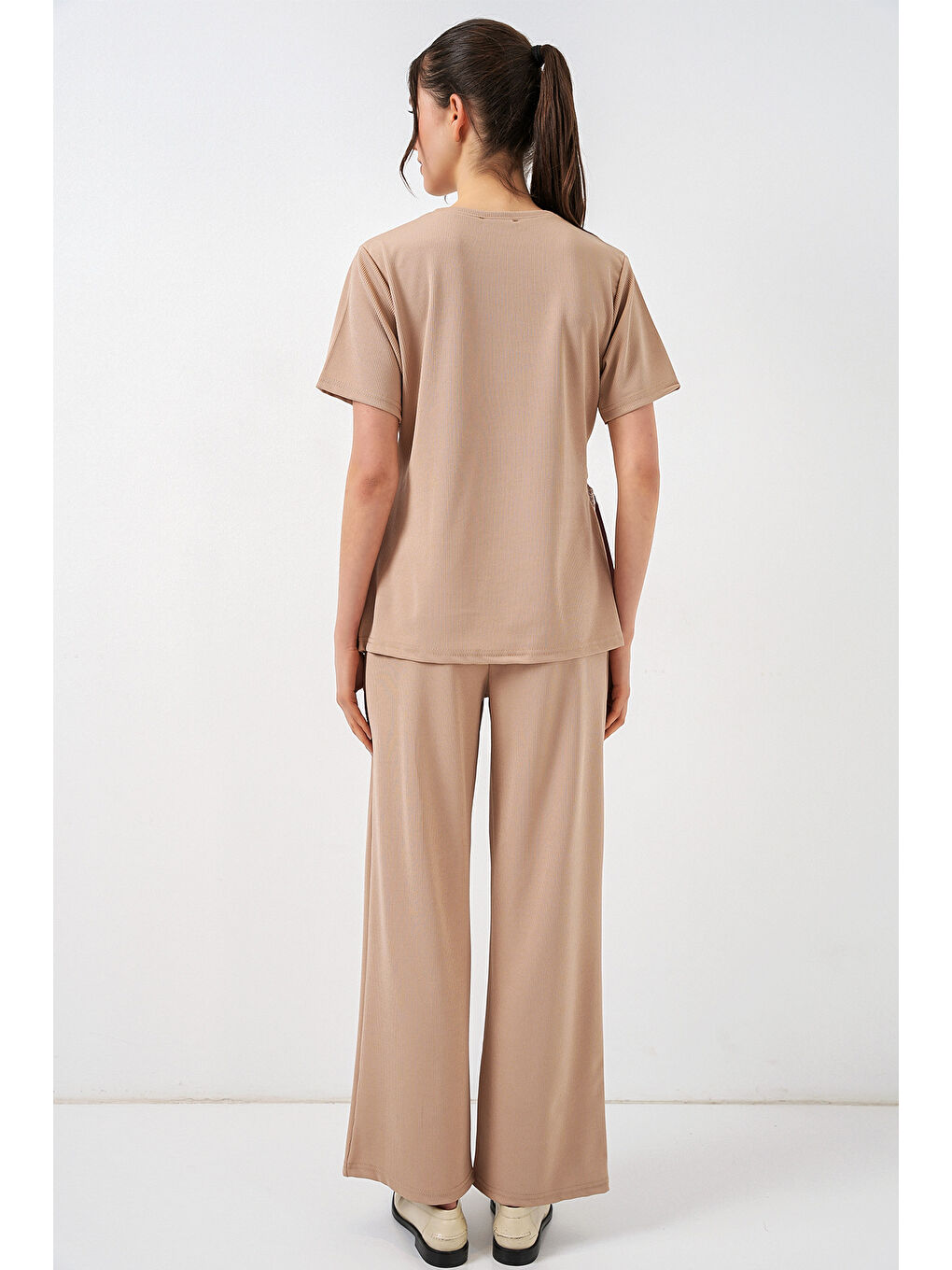 Kadın Yan Bağlamalı İkili Takım 30104 - Bej-5