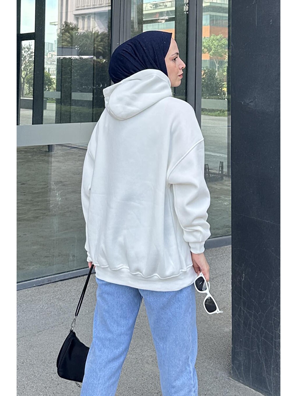 Brooklyn Baskılı Üç İplik Sweat Beyaz-3
