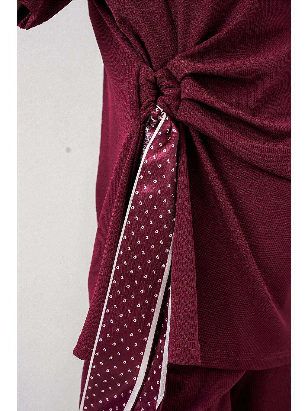 Kadın Yan Bağlamalı İkili Takım 30104 - Bordo-4