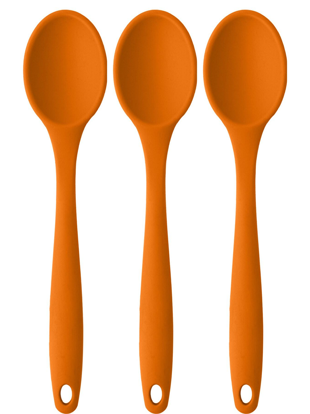 Büyük Boy Yanmaz Yapışmaz Silikon Turuncu Kaşık 3’lü Set