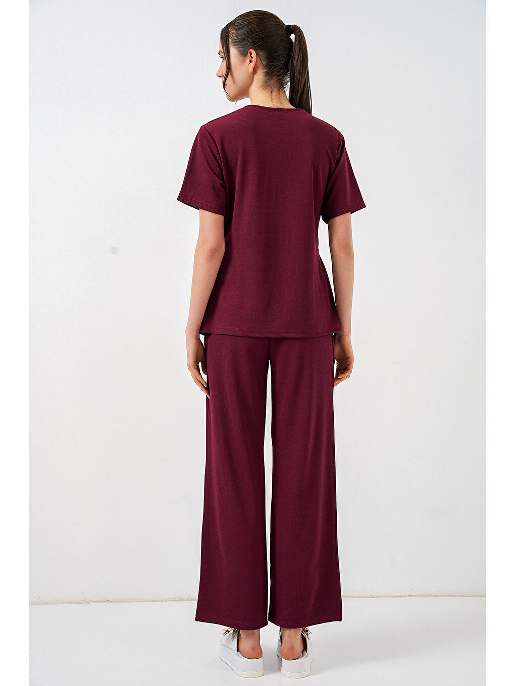 Kadın Yan Bağlamalı İkili Takım 30104 - Bordo-5